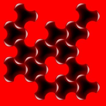 red puzzle, vector art illustration