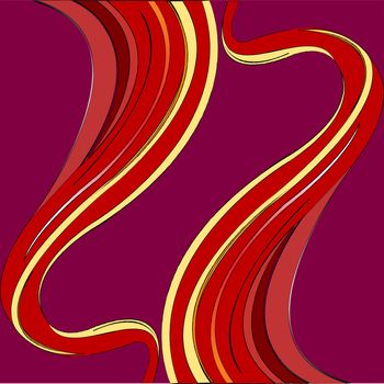 red waves, vector art illustration; more drawings in my gallery