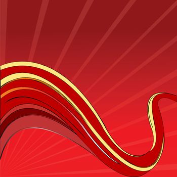 abstract red waves, vector art illustration; more drawings in my gallery