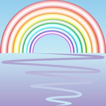 retro rainbow composition, abstract vector art illustration