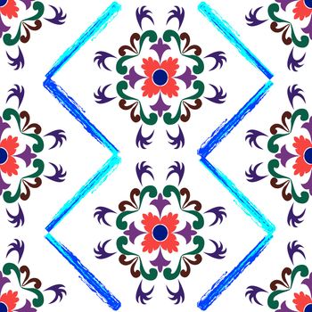 retro seamless floral pattern, vector art illustration