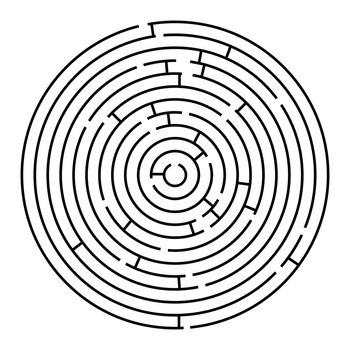 round maze, vector art illustration; easy to change colors