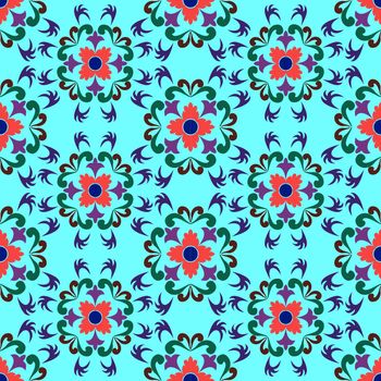 seamless flowers pattern, vector art illustration