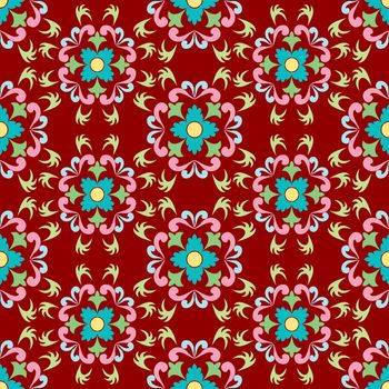 seamless flowers pattern, vector art illustration