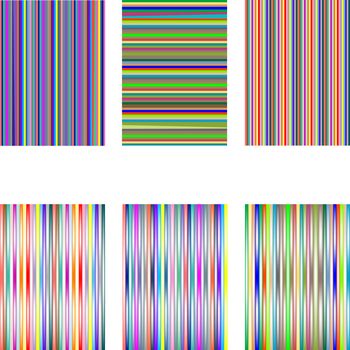 set of 6 diferent stripes isolated on white, vector art illustration; more stripes and textures in my gallery