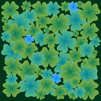 shamrock leaves pattern, abstract vector art illustration