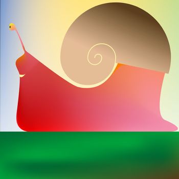 happy snail, vector art illustration