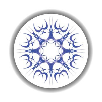 snow flake medallion, vector art illustration