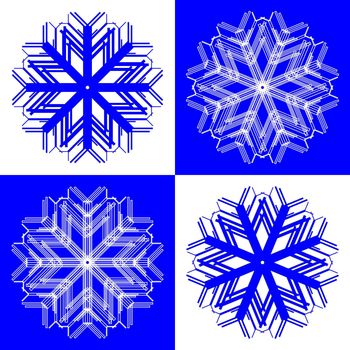 snow flakes, vector art illustration; easy to change colors