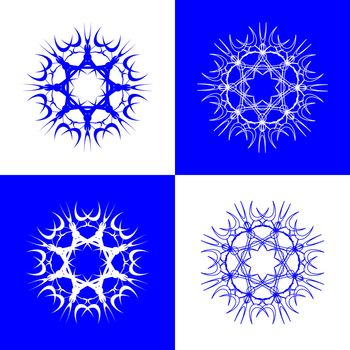 snow flakes, vector art illustration; easy to change colors