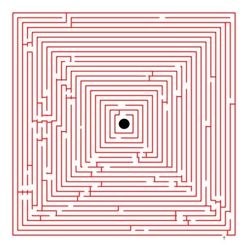 square red maze, abstract art illustration