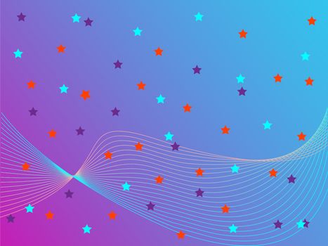 stars abstract background, vector art illustration