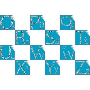 stickers alphabet O-Z, abstract art illustration