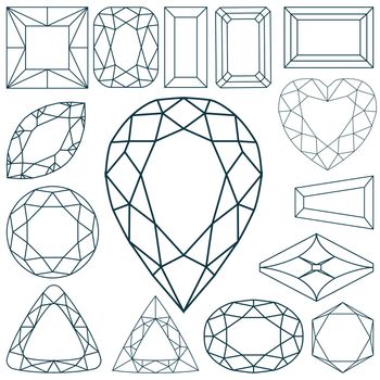 stone shapes against white background, abstract vector art illustration