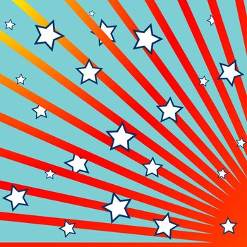 stripes and stars background, abstract composition; vector art illustration