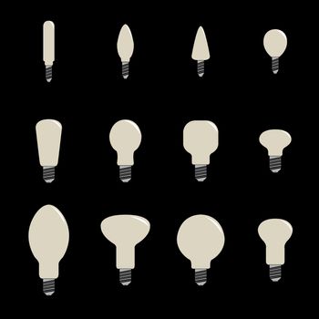 stylized light bulbs, vector art illustration