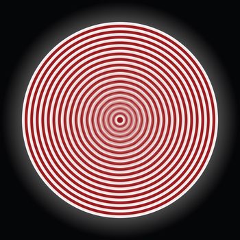 stylized red target, vector art illustration