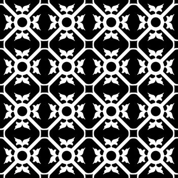 symmetrical flower pattern, abstract seamless texture; vector art illustration