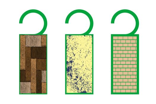 tags with texture (wood), vector art illustration; more tags in my gallery