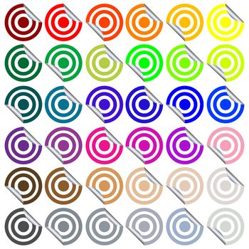 target round stickers, abstract art illustration