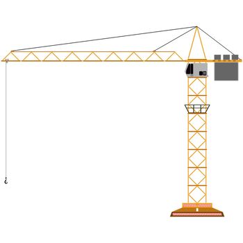 toy crane isolated on white, abstract art illustration