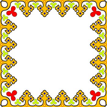 traditional frame against white background, abstract vector art illustration