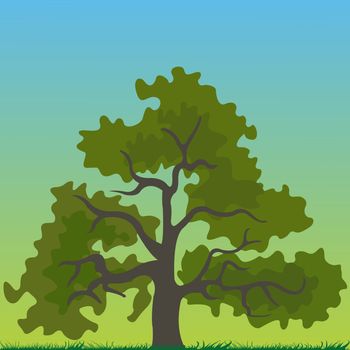 tree cartoon, abstract vector art illustration