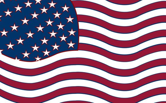 united states stylized flag, abstract vector art illustration