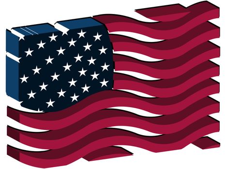 united states flag concept, abstract vector art illustration