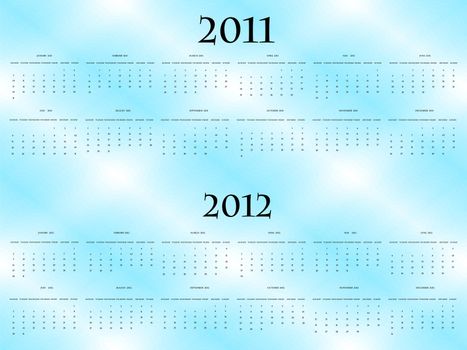 vector calendar for 2011 and 2012, abstract art illustration