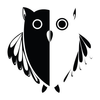 Vector stylized owl, art illustration, for vector format please visit my gallery