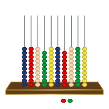 vertical abacus against white background, abstract vector art illustration