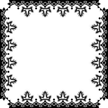 victorian frame against white background, abstract vector art illustration