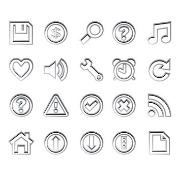 web icons ready for design against white background, abstract vector art illustration