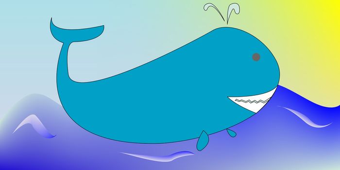 Cartoon of a whale, vector art illustration.
For more animal drawings, please see my gallery.