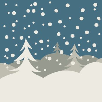 winter illustration card, vector art illustration