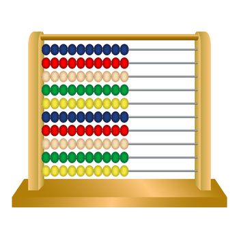 wooden abacus against white background, abstract vector art illustration