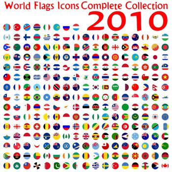 world flags icons collection, abstract vector art illustration