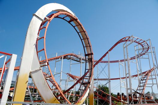 Rollercoaster track in a funpark