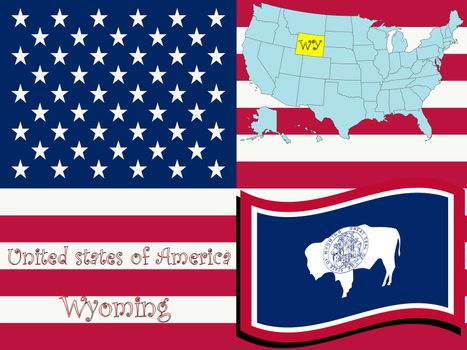 wyoming state illustration, abstract vector art