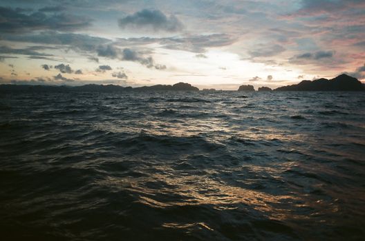 Dusk of a stormy day in Philippines, after a typhoon had left.