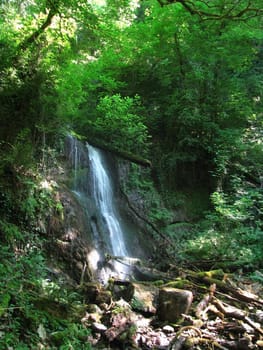 Falls, the river, stream, water, moisture, beauty, Caucasus, relief, landscape, the nature, landscape, kind
