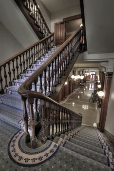 Old Staircase Into Hallway in Historic Pioneer Court House