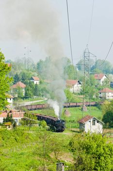 steam freight train, Durdevik, Bosnia and Hercegovina