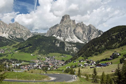 overview of Corvara, a village in South Tyrol