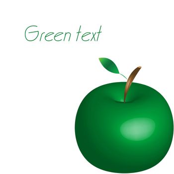 green apple with space for text, vector art illustration; more drawings in my gallery