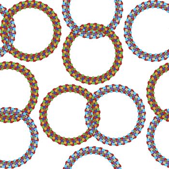 rings seamless pattern, abstract texture; vector art illustration