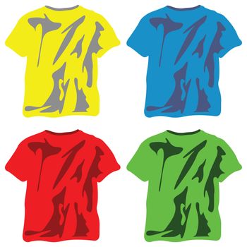 shirts collection against white background, abstract vector art illustration