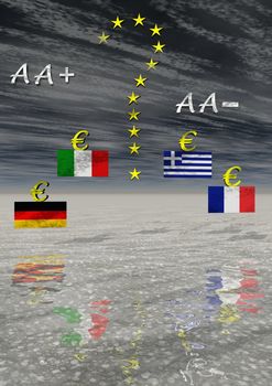 euro and flags