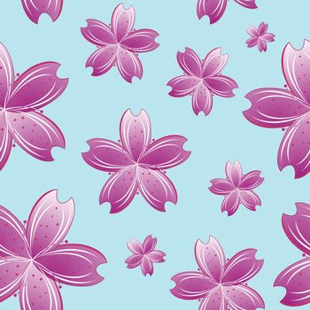 flowers seamless pattern, abstract texture; vector art illustration